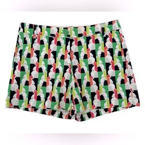 Crown & Ivy Elephant Print Shorts Preppy Southern Chic Kelly Green